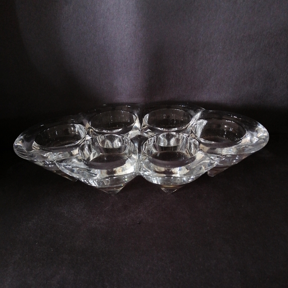 Vintage MCM JOHN LEWIS Candle Holder 6-Point Crystal Tea Light Votive - Picture 2 of 3